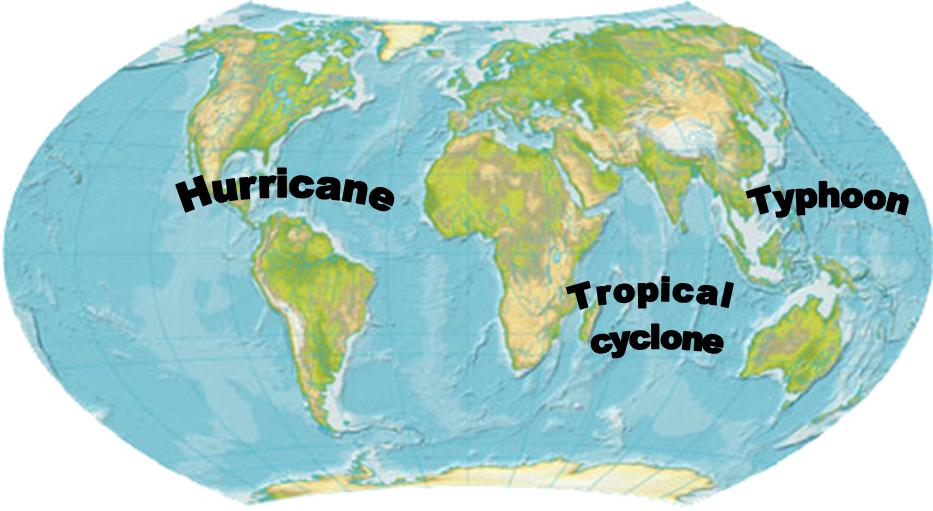 What is the difference between a hurricane and a typhoon?
